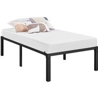 Bettrahmen 36cm h Metallbett mit Lattenrost, Bettgestell aus Metall, Modern Doppelbett Einzelbett Leichte Montage, Schwarz 90 x 190 cm - Yaheetech von YAHEETECH