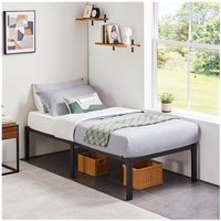 Bettrahmen 41 cm Metallbett Bettgestell aus Metall, Modern Jugendbett mit Lattenrost, Doppelbett Einzelbett Schwarz 90 x 190 cm - Yaheetech von YAHEETECH