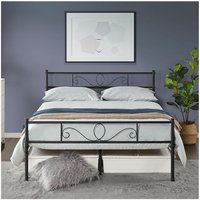 Yaheetech - Bettrahmen Metallbett Bettgestell aus Metall, Doppelbett für 140 x 200 cm Matratze, Gästebett für kleine Räume, Schwarz von YAHEETECH