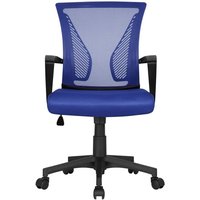 Bürostuhl Schreibtischstuhl ergonomischer Drehstuhl Chefsessel höhenverstellbar Sportsitz Mesh Netz Stuhl Blau - Yaheetech von YAHEETECH