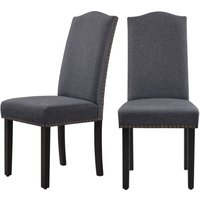Esszimmerstühle 2er Set Küchenstuhl mit Hoher Rückenlehne Moderne Stühle für Küche und Esszimmer, Beine aus Massivholz, gepolsterte Sitzfläche aus von YAHEETECH