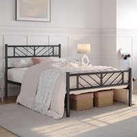 Metallbett 90 x 200 cm Minimalistischer Bettrahmen mit Kopfteil Gästebett mit Lattenrost für Schlafzimmer Gästezimmer 32cm Höhe unter dem Bett von YAHEETECH