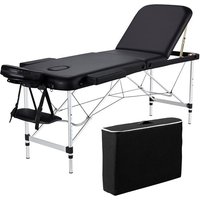 Mobile Massageliege Höhenverstellbarer 3-Zonen Massagetisch Massagebett mit Kopfstütze & Handauflage, 213 x 82 x 81.5 cm, bis 250 kg Belastbar von YAHEETECH