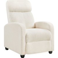 Relaxsessel Fernsehsessel Einzelsofa Ruhesessel mit Verstellbarer Beinablage Liegesessel Boucle-Gewebe aus Polyester Elfenbein - Yaheetech von YAHEETECH