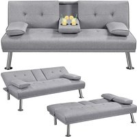 Schlafsofa für max. 3 Personen Gästebett Couch Sofa mit Schlaffunktion Tagesbett Bettsofa Schlafcouch Sofabett Polstersofa bis 350 kg belastbar von YAHEETECH