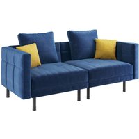 Velvet Convertible Sofa Bett 2 Sitzer Futon Couch Sleeper mit 4 Kissen, verstellbare Armlehnen & Rückenlehne für Wohnzimmer, Wohnung, Home Office, Velvet Convertible Sofa Bett 2 Sitzer Futon Couch Sleeper mit 4 Kissen, verstellbare Armlehnen & Rückenlehne für Wohnzimmer, Wohnung, Home Office, von YAHEETECH