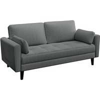 Yaheetech 2 Sitzer Sofa, Loveseat, Kleine Sofa mit 2 Kissen und Armlehnen, Moderne Leinen Couch Sofa, 2er Couch Loungesofa Set, Bequemes Sofa Set für von YAHEETECH