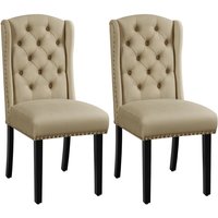 2-er Set Küchenstuhl mit Flügelförmigen Rückenlehne, Polsterstuhl Esszimmerstuhl bis 140 kg Belastbar fürs Esszimmer/Küche/Wohnzimmer/Schlafzimmer von YAHEETECH