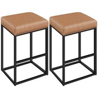 2er- Barhocker Barstühle mit Fußstütze Tresenhocker Thekenhöhe Rückenfreier Sitzhocker bis 136 kg Belastbar fürs Esszimmer/Café/Bar/Salon/Küche, von YAHEETECH