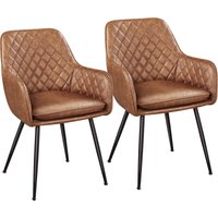 2er Esszimmerstühle mit Armlehne Sessel für Wohnzimmer/Esszimmer Polsterstuhl Küchenstuhl Bezug aus Kunstleder Sitzhöhe ca.51 cm, bis 120 kg von YAHEETECH