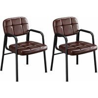 2er Set Esszimmerstühle, gepolsterter Küchenstuhl, Polsterstuhl mit Armlehnen, Wohnzimmerstuhl mit Rückenlehne, für Esszimmer Wohnzimmer Schlafzimmer von YAHEETECH