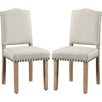 Yaheetech 2er Set Esszimmerstühle Stühle gepolstert, Modern Küchenstuhl bequemer Polsterstuhl, belastbar bis 136 kg, fürs Esszimmer/Küche/Wohnzimmer, von YAHEETECH