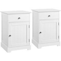 2er Set Nachttisch Nachtschrank Nachtkommode mit Schublade und verstellbarem Einlegeboden Boxspringbett Beistelltisch Sofatisch für von YAHEETECH