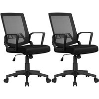 Yaheetech - 2x Bürostühle Computerstuhl Drehstuhl Schreibtischstuhl Chefsessel höhenverstellbar mit Armlehne und Rollen von YAHEETECH