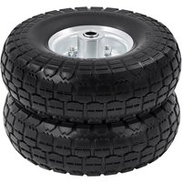 Yaheetech 2x PU Rad Vollreifen Sackkarrenrad, ØxB 255 x 80 mm, 4.10/3.50-4, 16 mm Achse Reifen, pannensicher verschleiß, Bollerwagen Ersatzrad von YAHEETECH
