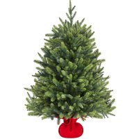 Yaheetech 91cm Mini künstlicher Weihnachtsbaum mit 143 Spitzen & Zementbasis, Mini Tischplatte Tannenbaum, Schwer Entflammbar Tisch Christbaum klein von YAHEETECH