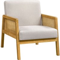 Yaheetech - Armlehnensessel Loungesessel mit Polsterung bequemer Polstersessel mit Armlehnen aus Rattan Einzelsofa für von YAHEETECH