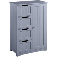Yaheetech - Badezimmerschrank, Beistellschrank Kommode mit 4 Schubladen und Schranktür, verstellbare Regalebene, Badschrank Sideboard für Wohnzimmer, von YAHEETECH