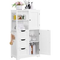 Yaheetech - Badezimmerschrank Badkommode Unterschrank Badschrank mit Schubladen & Ablagefächer & Haken & Schränke Bodenschrank Baderegal mit von YAHEETECH