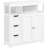 Yaheetech - Badezimmerschrank Unterschrank mit 3 Schubladen und 2 Türen mit Verstellbarer Regalebenen & 1 Offenem Regal Hochschrank Beistellschrank von YAHEETECH