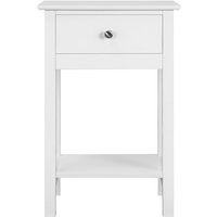 Beistelltisch Nachttisch Ablagetisch Telefontisch Nachtschrank Konsole Kommode weiß mit Schublade und Ablage 40 x 30 x 61 cm, Weiß - Yaheetech von YAHEETECH