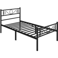 Yaheetech - Bettrahmen 90 x 200 cm Metallbett mit Lattenrost Einzelbett/Doppelbett Gästebett Jugendbett mit Kopfteil für Schlafzimmer Gästezimmer Yaheetech - Bettrahmen 90 x 200 cm Metallbett mit Lattenrost Einzelbett/Doppelbett Gästebett Jugendbett mit Kopfteil für Schlafzimmer Gästezimmer von YAHEETECH