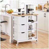 Yaheetech Bewegliche Kücheninseln Küchenwagen mit 3 Schubladen & 3 Ablagefächer Servierwagen auf Rollen mit Bremsen Rollwagen 67 cm L × 37 cm B × Yaheetech Bewegliche Kücheninseln Küchenwagen mit 3 Schubladen & 3 Ablagefächer Servierwagen auf Rollen mit Bremsen Rollwagen 67 cm L × 37 cm B × von YAHEETECH