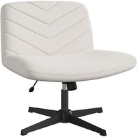 Yaheetech - Bürostuhl, Ergonomischer Schreibtischstuhl mit breitem Sitzkissen, Höhenverstellbar Drehstuhl mit Mittlerer Rückenlehn, Schneidersitz von YAHEETECH