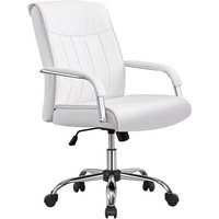 Yaheetech - Bürostuhl Ergonomisch Schreibtischstuhl, Chefsessel, Drehstuhl mit Rollen, Drehbar und Wippfunktion, Höhenverstellbar, aus Kunstleder, von YAHEETECH