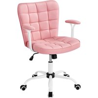 Yaheetech - Bürostuhl Ergonomischer Schreibtischstuhl Bürosessel Arbeitsstuhl, Drehstuhl mit Weichen Armlehnen, Höhenverstellbarer Polsterstuhl von YAHEETECH