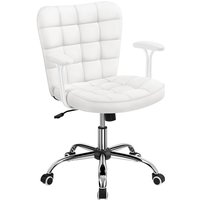 Yaheetech - Bürostuhl Ergonomischer Schreibtischstuhl Bürosessel Arbeitsstuhl, Drehstuhl mit Weichen Armlehnen, Höhenverstellbarer Polsterstuhl von YAHEETECH