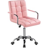 Yaheetech - Bürostuhl Kunstleder Schreibtischstuhl Drehstuhl höhenverstellbar Chefsessel mit Laufrollen Bürosessel mit Armlehnen - Pink von YAHEETECH