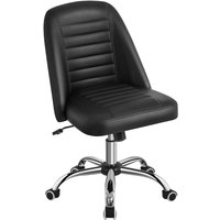 Yaheetech - Bürostuhl ohne Armlehne Schreibtischstuhl Drehstuhl mit Rollen ergonomischer Schreibtischsessel höhenverstellbar Arbeitshocker von YAHEETECH