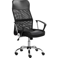 Yaheetech - Bürostuhl Schreibtischstuhl ergonomischer Bürodrehstuhl mit hoher Netz-Rückenlehne Wippfunktion Office Chair, Belastbar bis 135 kg von YAHEETECH