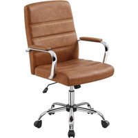 Yaheetech - Bürostuhl ergonomischer Schreibtischstuhl, Drehstuhl mit Rollen, Bürohocker mit Armlehnen, Arbeitsstuhl mit Rückenlehne, Chefsessel von YAHEETECH