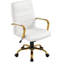 Yaheetech - Bürostuhl ergonomischer Schreibtischstuhl, Drehstuhl mit Rollen, Bürohocker mit Armlehnen, Arbeitsstuhl mit Rückenlehne, Chefsessel von YAHEETECH