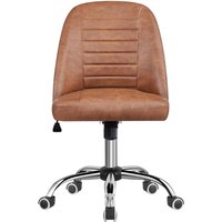 Yaheetech Bürostuhl ohne Armlehne Schreibtischstuhl Drehstuhl mit Rollen ergonomischer Schreibtischsessel höhenverstellbar Arbeitshocker Schminkstuhl von YAHEETECH