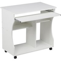 Yaheetech Computertisch Schreibtisch PC-Tisch Laptoptisch mit 4 Ablagefächen, Weiß von YAHEETECH