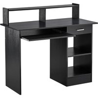 Yaheetech - Computertisch Schreibtisch mit Schubladen Bürotisch für Büro und Zuhause 106 x 94 x 50 cm, Schwarz von YAHEETECH