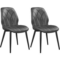 Yaheetech Esszimmerstühle 2er Set Küchenstühle gepolstert Metallbeine bis 136 KG Belastbar Polsterstuhl für Küche/Esszimmer/Schlafzimmer/Restaurant von YAHEETECH