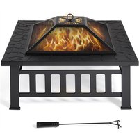 Yaheetech - Feuerschale mit Funkenschutz 86x86x54cm, 3 in 1 Multifunktional Feuerkorb mit Deckel & Schürhaken Fire Pit Feuerstelle Outdoor für den Yaheetech - Feuerschale mit Funkenschutz 86x86x54cm, 3 in 1 Multifunktional Feuerkorb mit Deckel & Schürhaken Fire Pit Feuerstelle Outdoor für den von YAHEETECH
