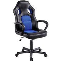 Yaheetech - Gaming Stuhl Schreibtischstuhl Chefsessel Bürostuhl Ergonomisch, gepolsterte Armlehnen, Wippfunktion, belastbar bis 150 kg, fürs Büro, von YAHEETECH
