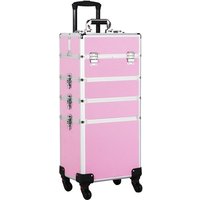 Yaheetech Kosmetikkoffer 4 in 1 Schmuckkoffer Friseurkoffer Beautycase Schminkkoffer, Pink von YAHEETECH