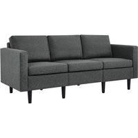 Leinen Sitzsofa 3-Sitzer-Sofa Couch Polstersofa Wohnzimmersofa für 3 Personen, max.340 kg belastbar, für Schlafzimmer, 188,5 cm l × 79 cm b × 80 cm h von YAHEETECH
