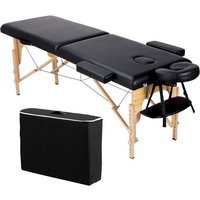 Yaheetech - Mobile Massageliege Massagetisch 2 Zonen höhenverstellbar Tragebares Massagebett Holzfüßen inkl. Kopfstütze & Armlehnen 213 cm l × 82 cm von YAHEETECH