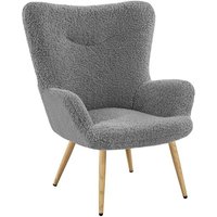 Ohrensessel eleganter Armsessel Polsterstuhl mit klappbare Rückenlehne Lehnsessel bis 136 kg belastbar Sessel fürs Wohnzimmer/Schlafzimmer Grau Ohrensessel eleganter Armsessel Polsterstuhl mit klappbare Rückenlehne Lehnsessel bis 136 kg belastbar Sessel fürs Wohnzimmer/Schlafzimmer Grau von YAHEETECH
