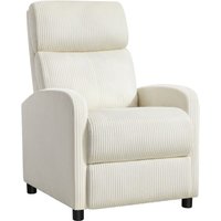 Yaheetech Relaxsessel Fernsehsessel Einzelsofa Ruhesessel mit Verstellbarer Beinablage Liegesessel aus Cordstoff Beige von YAHEETECH