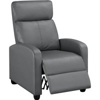 Relaxsessel Liegesessel mit Verstellbarer Beinablage Fernsehsessel Ruhesessel tv Sessel 160° neigbar, Grau - Yaheetech von YAHEETECH
