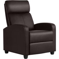 Relaxsessel Liegesessel mit Verstellbarer Beinablage Fernsehsessel Ruhesessel tv Sessel 160° neigbar, Braun - Yaheetech von YAHEETECH