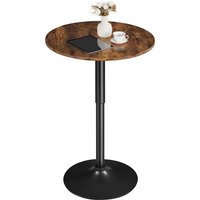 Runder Bartisch Höhenverstellbar 69,5 91 cm Stehtisch Bistrotisch 360°Drehbar Tisch Partytisch ø 60cm Multifunktional Empfangstisch für Zuhause von YAHEETECH